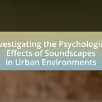 Investigating the Psychological Effects of Soundscapes in Urban Environments