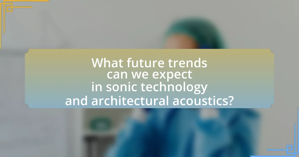 What future trends can we expect in sonic technology and architectural acoustics?